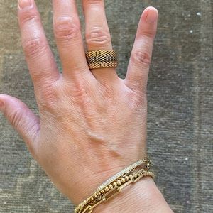 Tiffany & Co. Somerset Narrow Mesh Rings, size 6